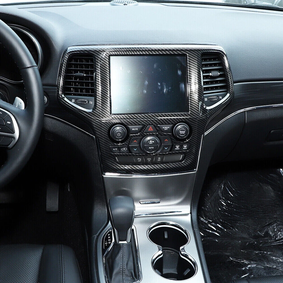 Carbon Fiber GPS Navigation Panel Cover Trim For Jeep Grand Cherokee 2014-2018 Foto 3 de 4