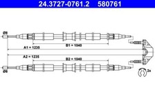 ATE Bremsseil Vorn Opel 24.3727-0761.2