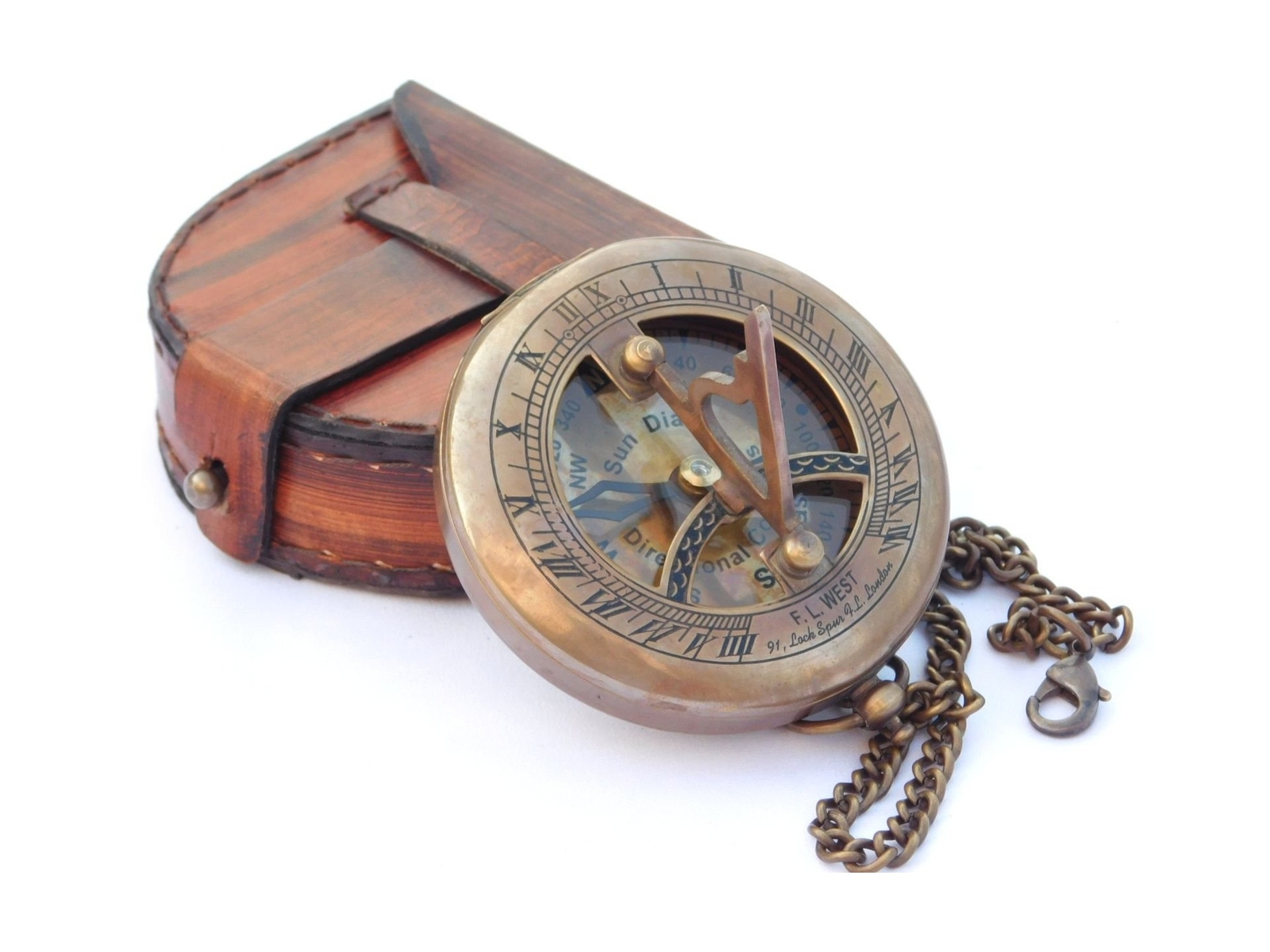 Brass Sundial - Push Open Compass - Steampunk Accessory – Unique Gift for