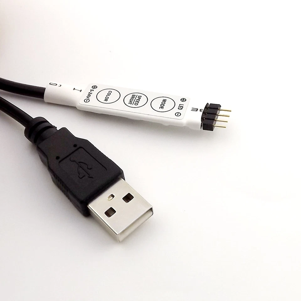 LED Mini Controller Cable 5V USB for 3528 5050 RGB Led Stirp Light to PC TV Tab - Image 3 of 4