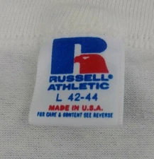 Super Cool Vintage Russel Athletic White Lightin Race Team Shirt Mens Size Large