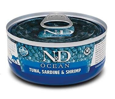 8606014102017 FARMINA N&D CAT OCEAN TUNA,SARDINE&SHRIMPS 70g Farmina