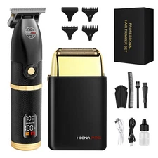 Hair Trimmers and Foil Shaver Kit for Men, Professional Cordless Barbers Hair...