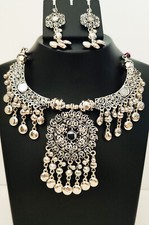 Vintage Kuchi Gypsy Necklace Jewelry Tribal BellyDance Fashion Festival Hot Sari