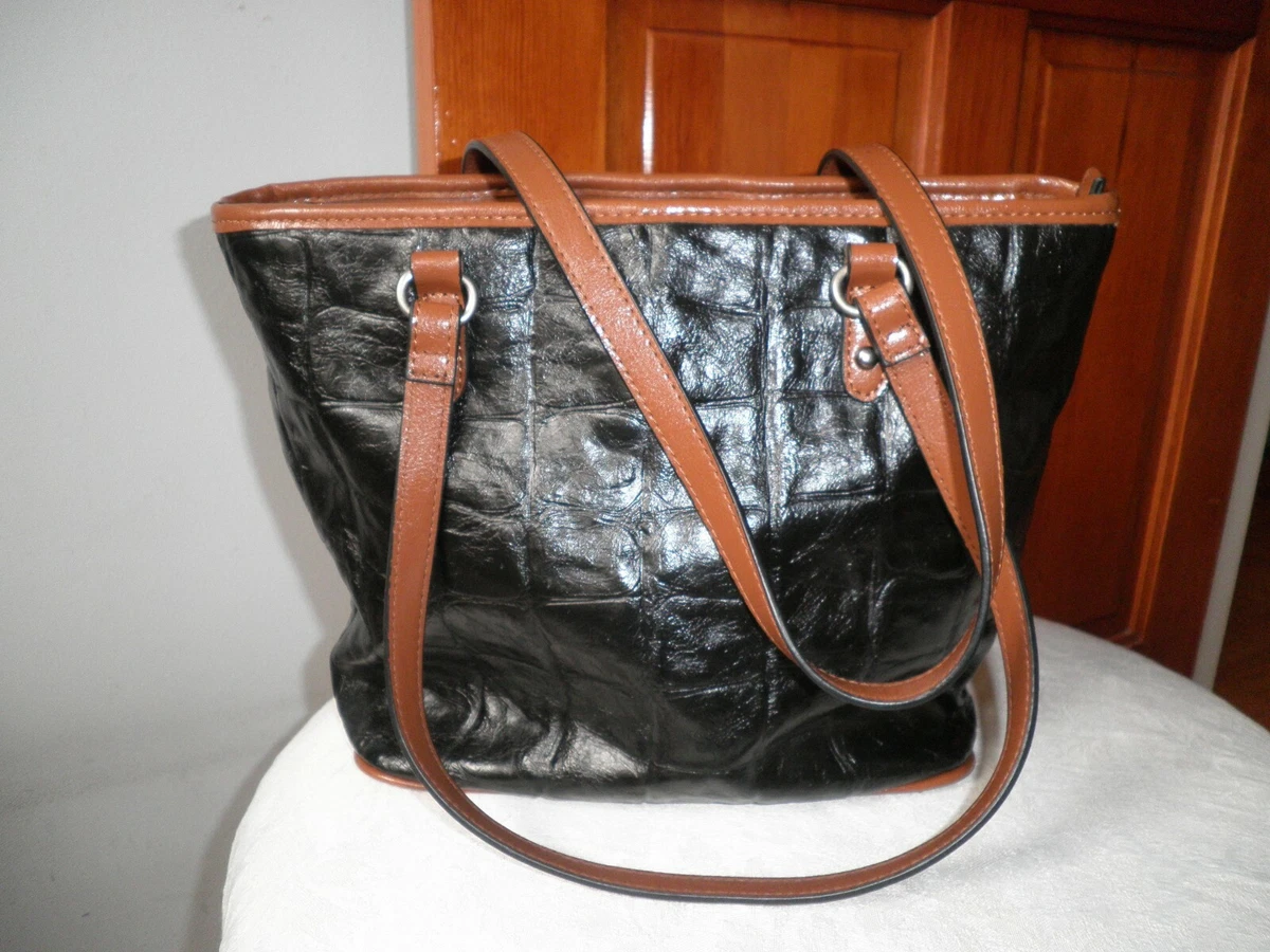 Bueno brown top leather purse