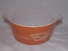 Pyrex Autumn Harvest Wheat Orange Nesting Bowl 474-B VINTAGE