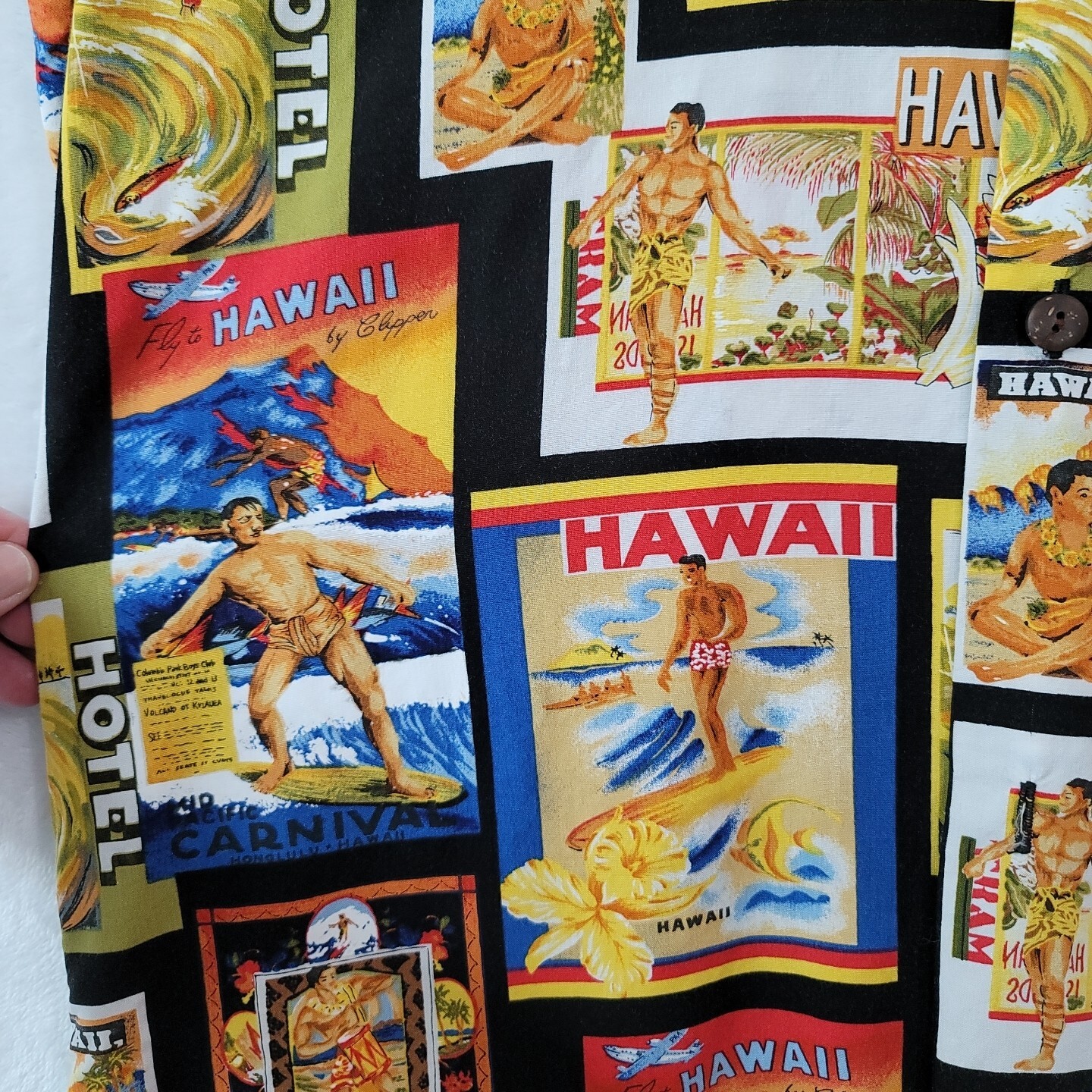 Rare Pineapple Juice Men's Hawaiian Shirt Travel Surfer Poster Print Size Small image 4