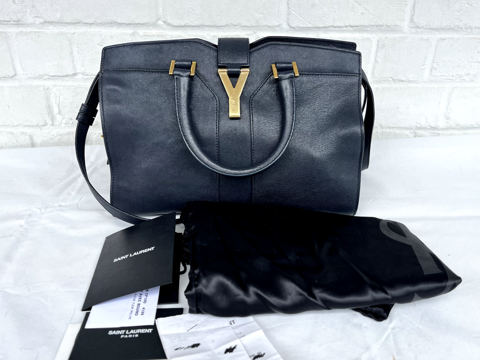 YSL Saint Laurent Cabas Chyc in blu navy blu scuro originale ottime condizioni