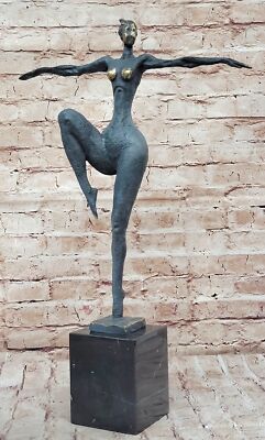 CONTEMPORARY BRONZE METAL SCULPTURE NUDE ABSTRACT FIGURATIVE FEMALE SIGNED SALE