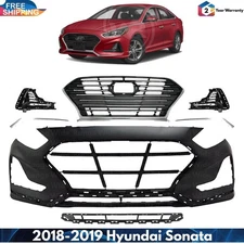 Front Bumper Cover Fascia & Grille Assembly For 2018-2019 Hyundai Sonata