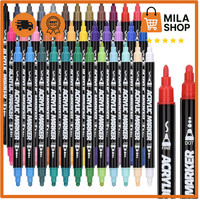 Acrylstifte 36 Farben Doppelspitze Wasserfest Multimarker Stein Glas Holz Bastel