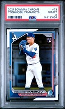 2024 BOWMAN CHROME #73 YOSHINOBU YAMAMOTO ROOKIE RC PSA 8
