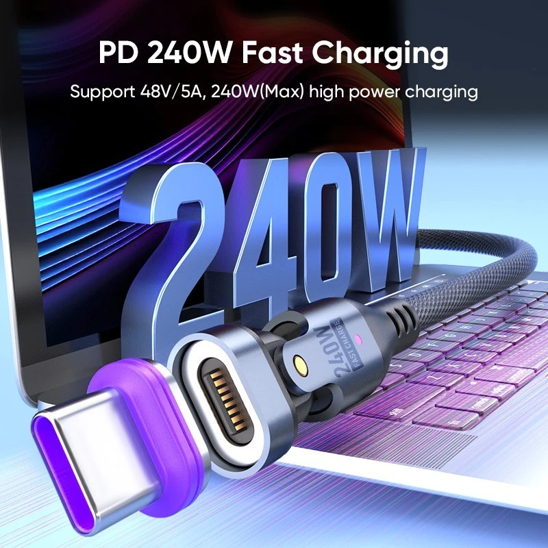 ⚡3 in 1 Magnetic Ultra Fast Charging USB C 5A 240W PD Type C Micro IOS ⚡ - Image 2 of 4