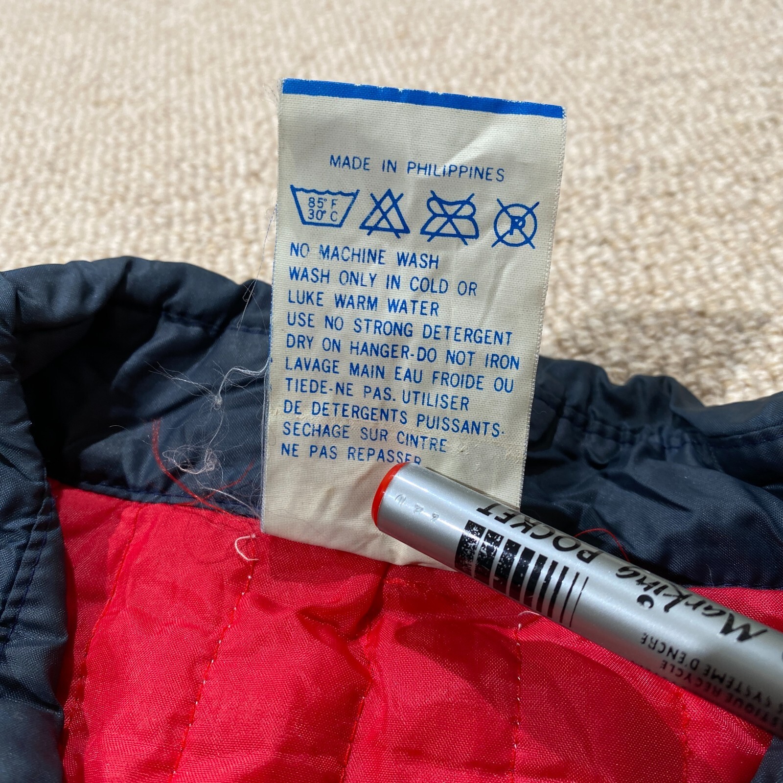 VINTAGE Adidas Jacket Mens Large Navy Blue Long Football Coach 70s 80s Mod thumbnail 10