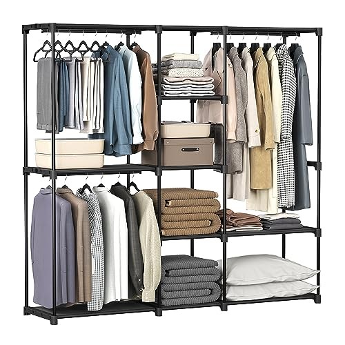 SONGMICS Portable Closet, Shelves, Organizer, Cloakroom, Bedroom, 71.7" x 16.9"