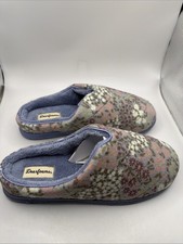 Dearfoams Women's Floral Indoor/Outdoor Slippers Large US 9-10 UK7-8 EU 40-41