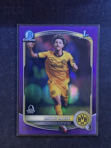 2025-26 Topps Chrome UEFA UCC Mathis Albert Bowman 1st Purple /75 - Dortmund