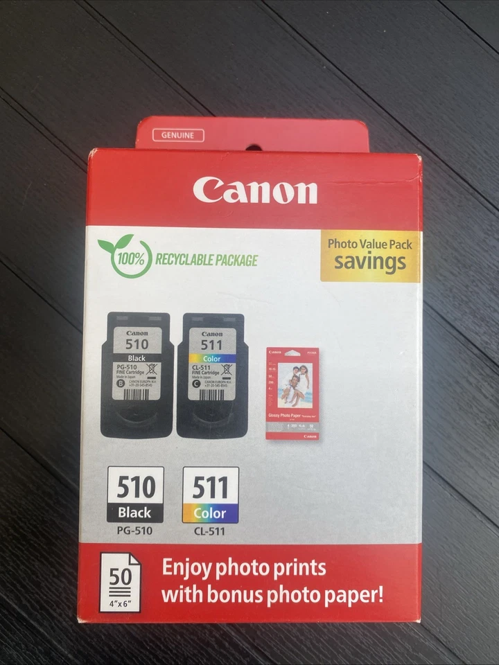 CANON Pack PG-510 + CL- 511 + pack 50 papiers photo (2970B017) - Photo 1/1