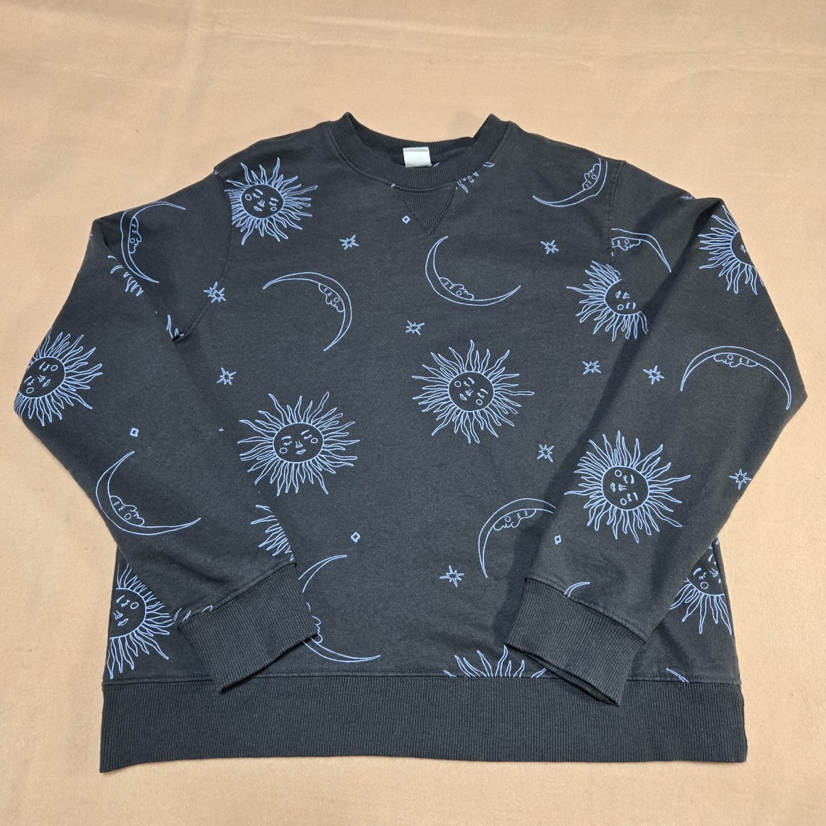 Angel Energy Crew Neck Pullover Sweater Celestial Sun Moon Whimsical Cozy Dreamy View 5