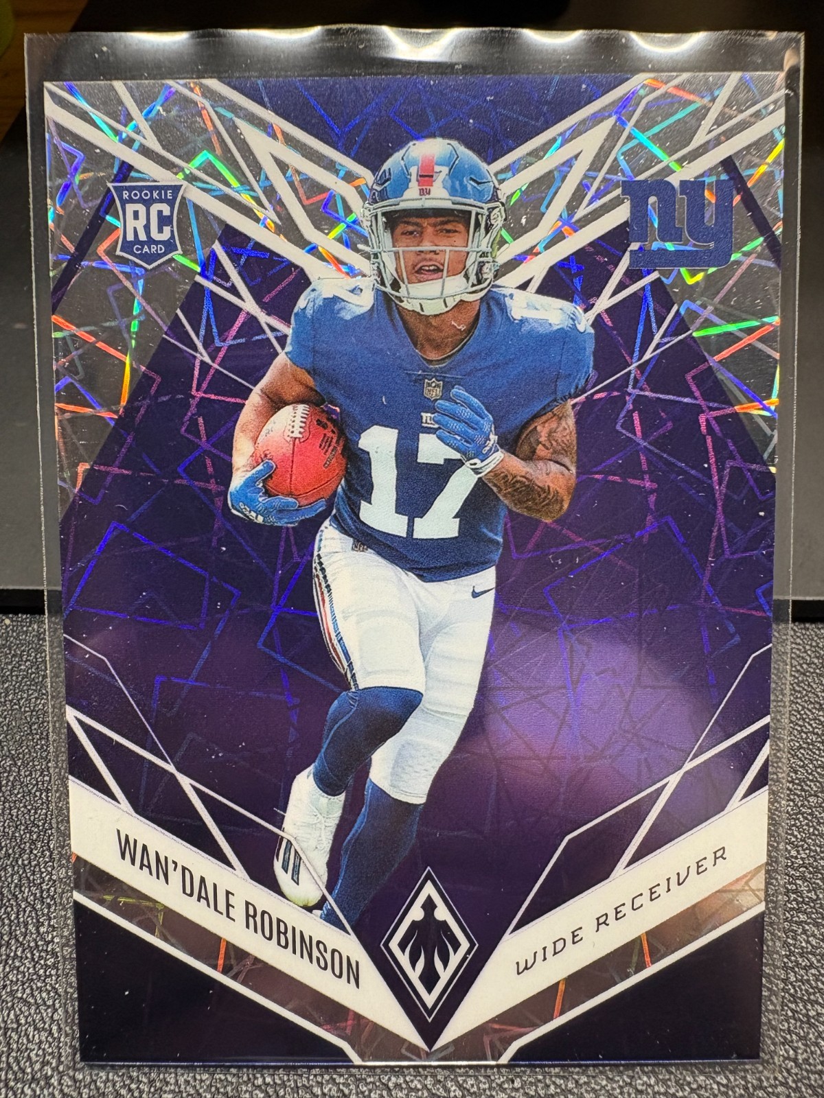 2022 Panini Phoenix Rookies Purple Lazer /99 Wan'Dale Robinson #120 Rookie RC