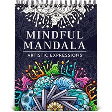 Mandala Coloring Book for Adults, 50 Unique Relaxing Designs, Spiral Bound