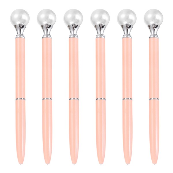 Perlen Kugelschreiber 6 StüCk 1.0Mm Schwarz FüR Crown Top Pink-image