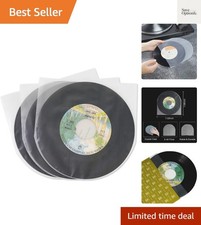 7 Inches Vinyl Record Inner Sleeves, 50PCS Anti-Static Plastic Round Bottom E...