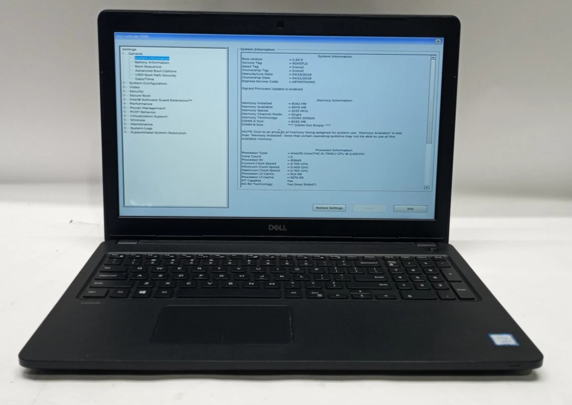 Dell Intel Core i5 7th Gen. 8 GB RAM PC Laptops & Netbooks for