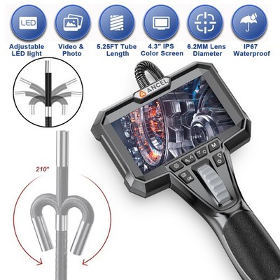 ANCEL Endoscope 3-Way 210° Inspection Camera Articulating Borescope Semi Rigid