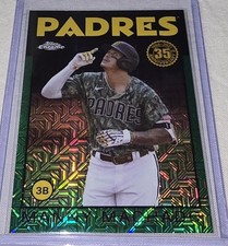 Manny Machado 2021 Topps Chrome Silver Pack 1986 Green Mojo Refractor /99