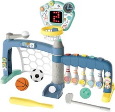 5-in-1 Toddler Sports Toy: Height-Adjustable Indoor Hoop