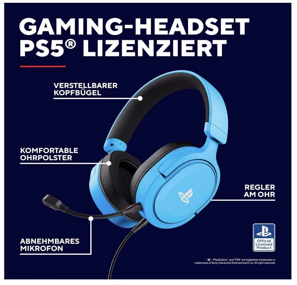 Trust - GXT 498B Forta, cuffie PS5, driver 50 mm, over-ear, microfono rimovibile - Immagine 2 di 4