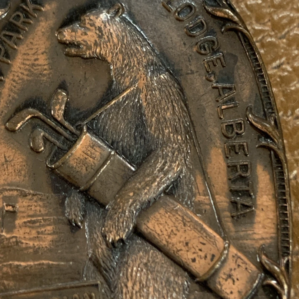 Antique Canadian National Railways Jasper Park Lodge Alberta C.N.R. Brass Fob - Image 4 of 4