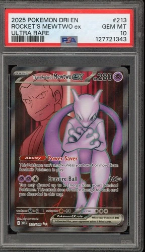 Pokemon Team Rocket's Mewtwo ex Destined Rivals Ultra Rare #213 PSA 10 Gem Mint