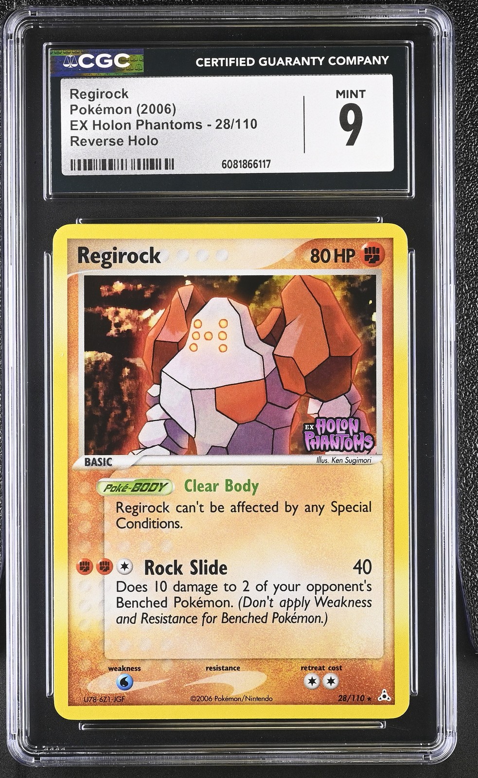 CGC 9 MINT Regirock EX Holon Phantoms 28/110 Reverse Holo STAMPED Pokemon Card