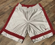 Vintage Nike White Red Shiny Dazzle Basketball Shorts Reversible Size Large Y2K