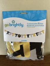 Amscan Go Brightly Banner, 5-3/4" x 72", Happy Birthday Confetti