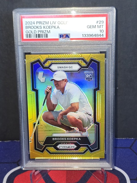2024 LIV Golf Brooks Koepka True Gold Prizm /10 PSA 10 Gem Mint RC