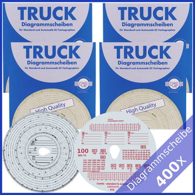 4x 100x Diagrammscheiben Tachoscheiben 100kmh km/h für Fahrtenschreiber 100-24