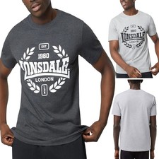 Lonsdale Mens T Shirts Box Logo Tee Crew Neck Short Sleeve Summer Basic T Shirt
