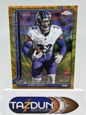 2025 Topps Chrome Derrick Henry #25 Gold Wave Refractor #45/50 Baltimore Ravens