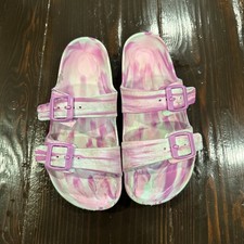 Girls Cat Jack Sandals slides size 2 pink purple tie dye