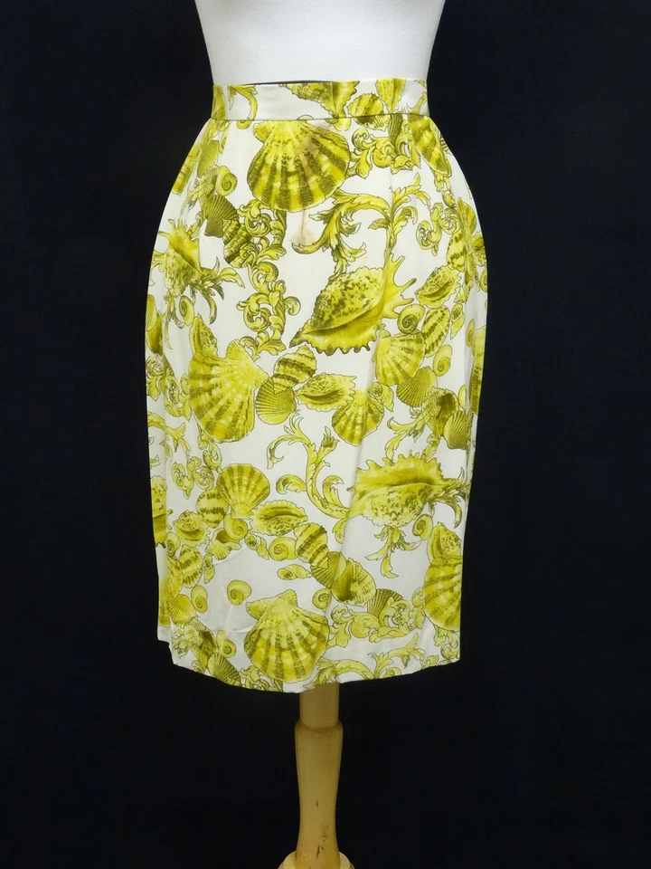 IMPRESIONANTE TRAJE CHAQUETA Y FALDA VINTAGE AÑOS 80 SCAASI SEASHELL SEDA 2 piezas talla 8  Foto 4 de 4