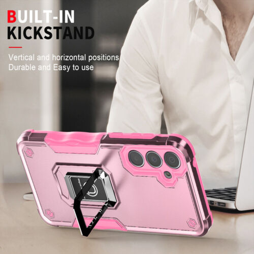 For Samsung Galaxy S24 FE - ShockProof Cover Case w/Ring Kick Stand - Picture 14 of 26