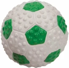 Coastal Li'l Pals Latex Soccerball Dog Toy 2" Green & White
