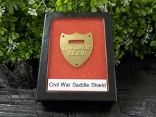 11 1/2 Inch Calvary Saddle Shield with Free Display Case for Display and Protect