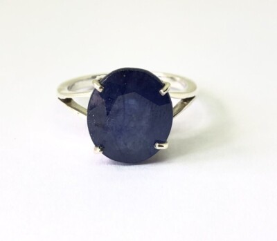 Gorgeous Engagement 925Sterling Silver Ring With Natural Blue Sapphire Stone9073