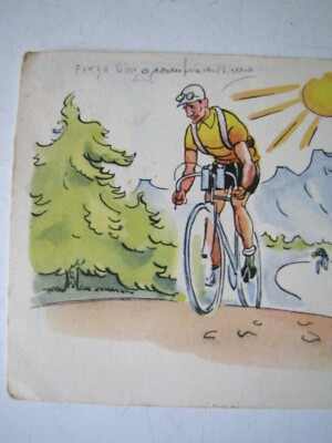 Carte Postale Vintage Cyclisme - Coppi Bartali - Originale Italienne (COA)