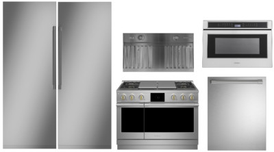 Monogram Pro Package with 48'' Dual Fuel Range, 30'' Column Refrigerator & Freezer