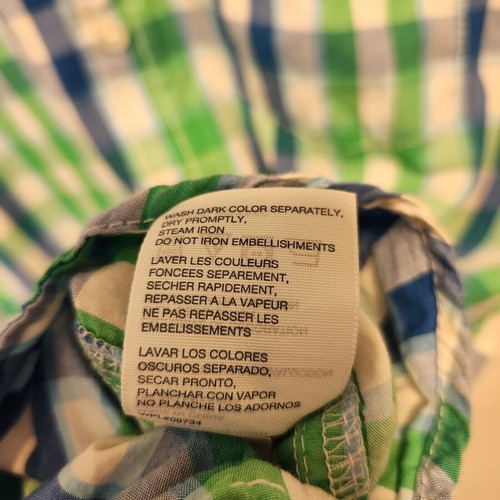 Tommy Hilfiger Button Up Shirt Youth Boys XL Short Sleeve Blue/Green Plaid - Picture 4 of 7